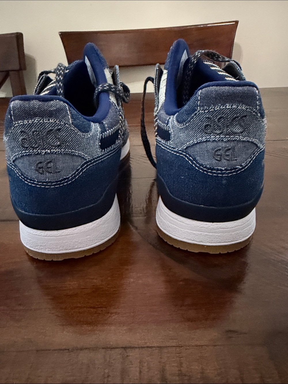 ASICS Navy and Light Blue Patchwork Denim Sneakers - Picture 3 of 8